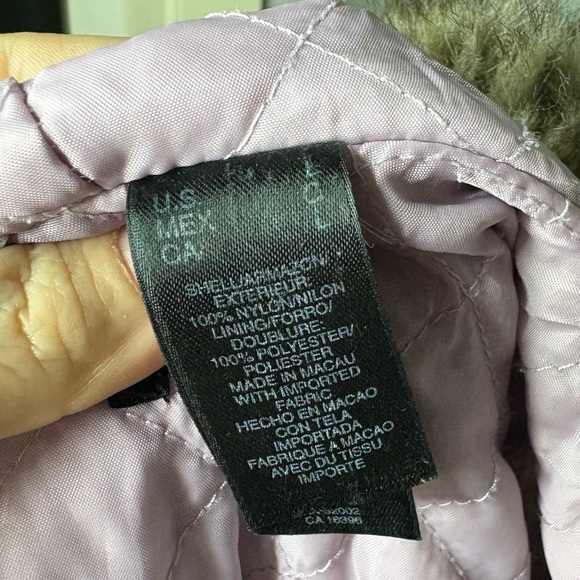 DKNY Jeans Faux Fur Hooded Parka Coat Lilac Blush Women’s Large Winter Jacket - Picture 4 of 10